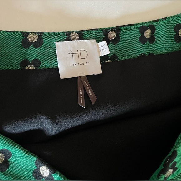 Anthropologie HD in Paris Garden Glimmer Floral Layered Mini Pencil Skirt Size 6 - Picture 2 of 9